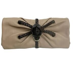 EUC - Salvatore Ferragamo Leather Rose Clutch
